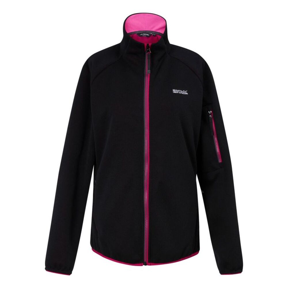 Regatta Womens/Ladies Ravenhill Full Zip Fleece Top / Black/Pink Potion